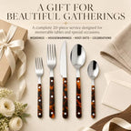 Premium Stainless Steel Flatware Set, 20 Piece Tortoise - Che Cose Belle