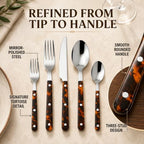 Premium Stainless Steel Flatware Set, 20 Piece Tortoise - Che Cose Belle