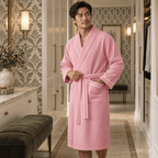 Premium Waffle Piping Robe for Men - Che Cose Belle