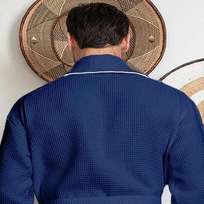 Premium Waffle Piping Robe for Men - Che Cose Belle