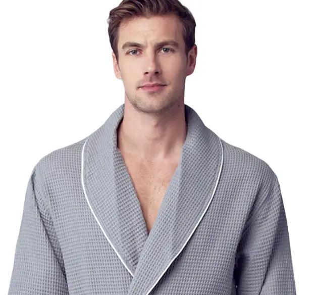 Premium Waffle Piping Robe for Men - Che Cose Belle