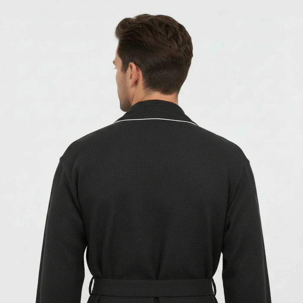 Premium Waffle Piping Robe for Men - Che Cose Belle