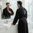 Premium Waffle Piping Robe for Men - Che Cose Belle