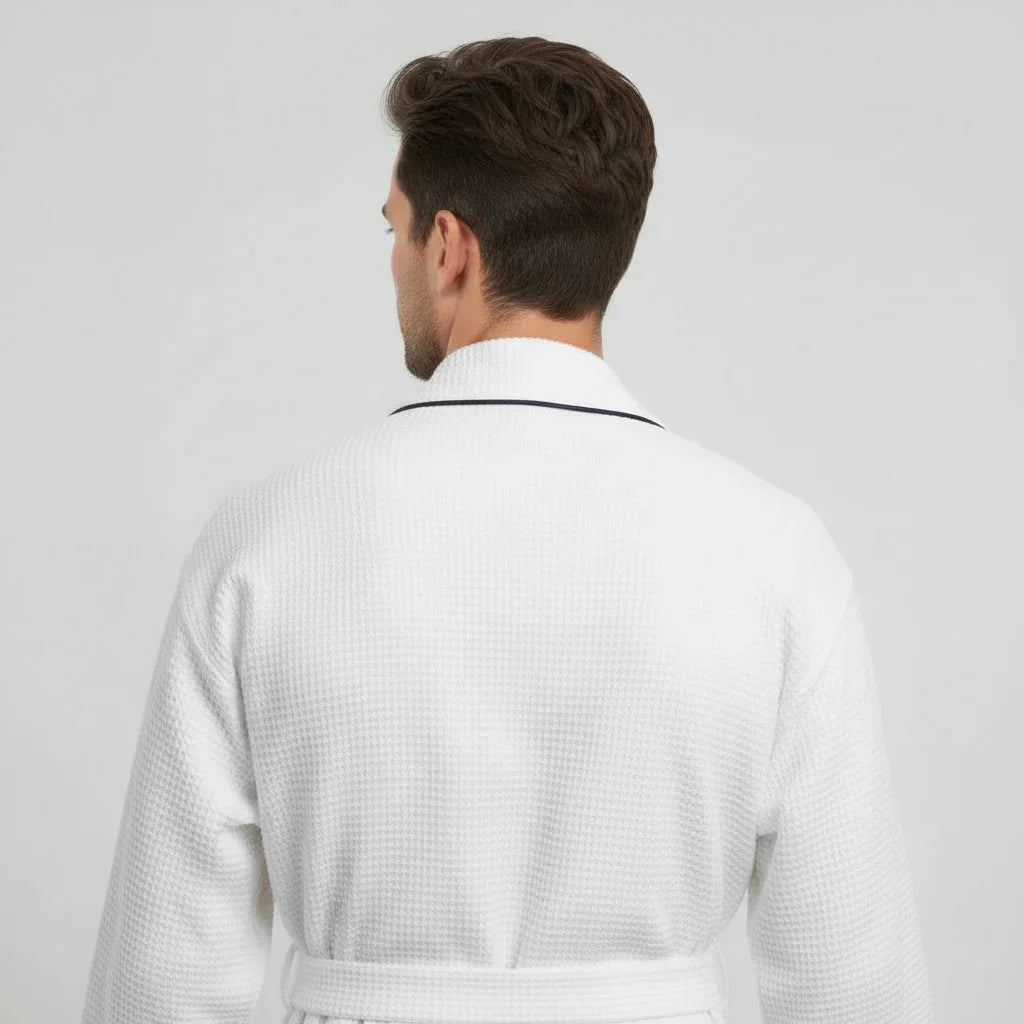 Premium Waffle Piping Robe for Men - Che Cose Belle