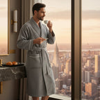 Premium Waffle Piping Robe for Men - Che Cose Belle