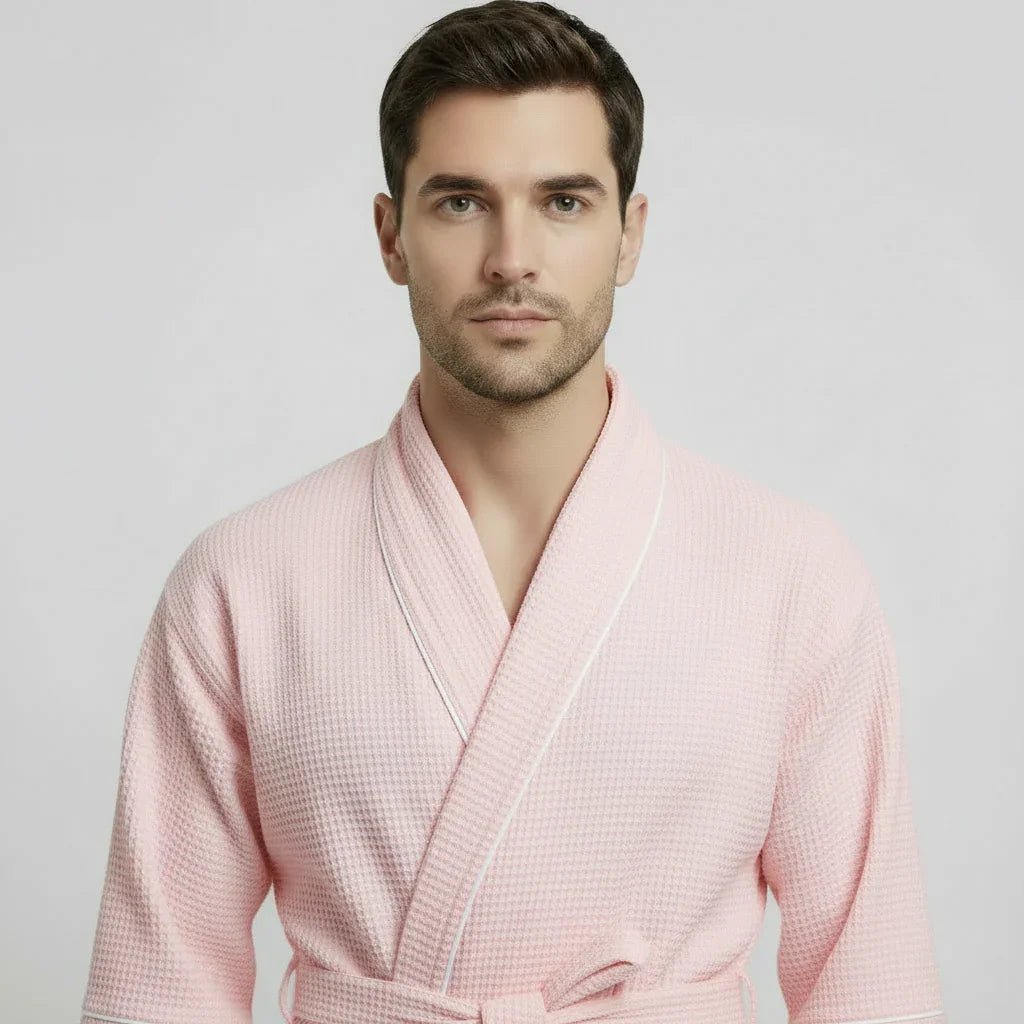 Premium Waffle Piping Robe for Men - Che Cose Belle