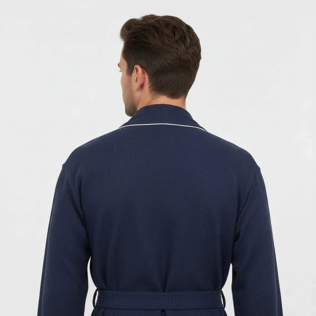 Premium Waffle Piping Robe for Men - Che Cose Belle