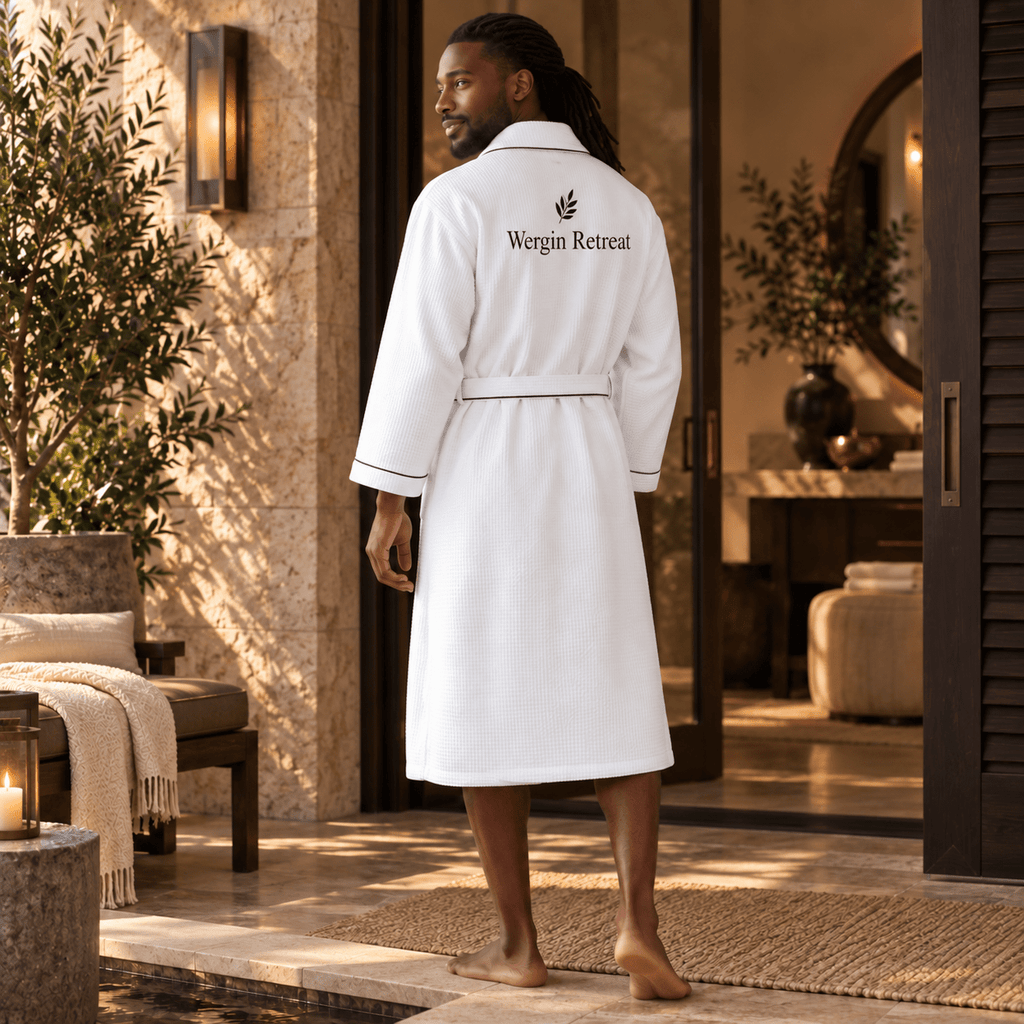 Premium Waffle Piping Robe for Men - Che Cose Belle