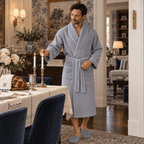 Premium Waffle Piping Robe for Men - Che Cose Belle