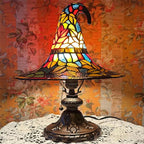 Premium Witch Hat Stained Glass Lamp – Magical Glow for Your Home - Che Cose Belle