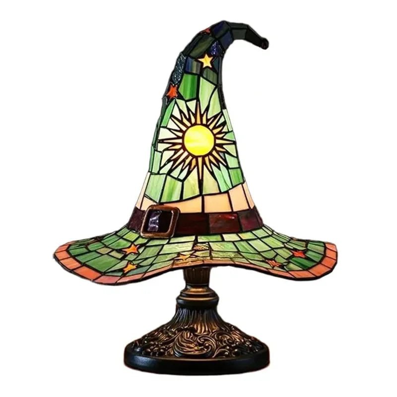 Premium Witch Hat Stained Glass Lamp – Magical Glow for Your Home - Che Cose Belle