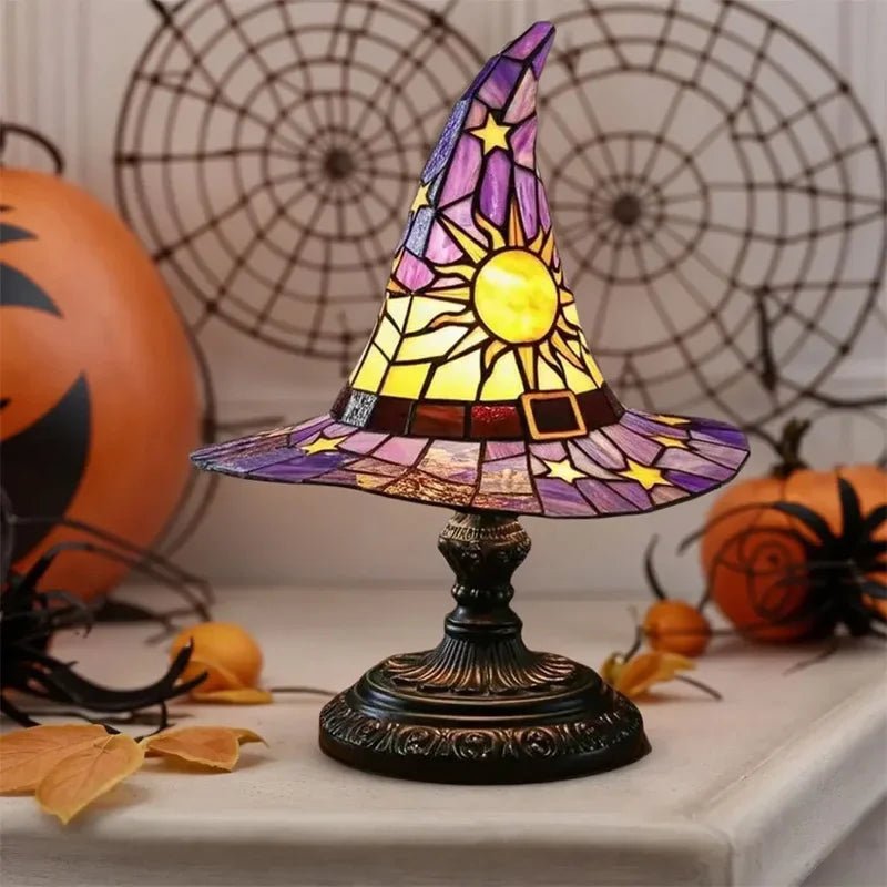 Premium Witch Hat Stained Glass Lamp – Magical Glow for Your Home - Che Cose Belle
