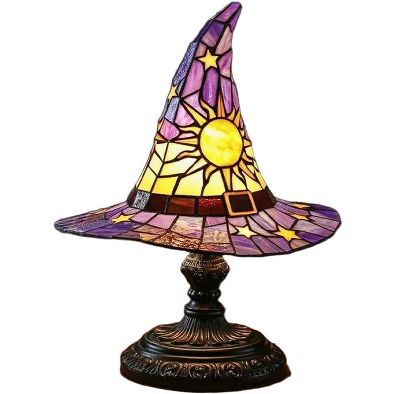 Premium Witch Hat Stained Glass Lamp – Magical Glow for Your Home - Che Cose Belle