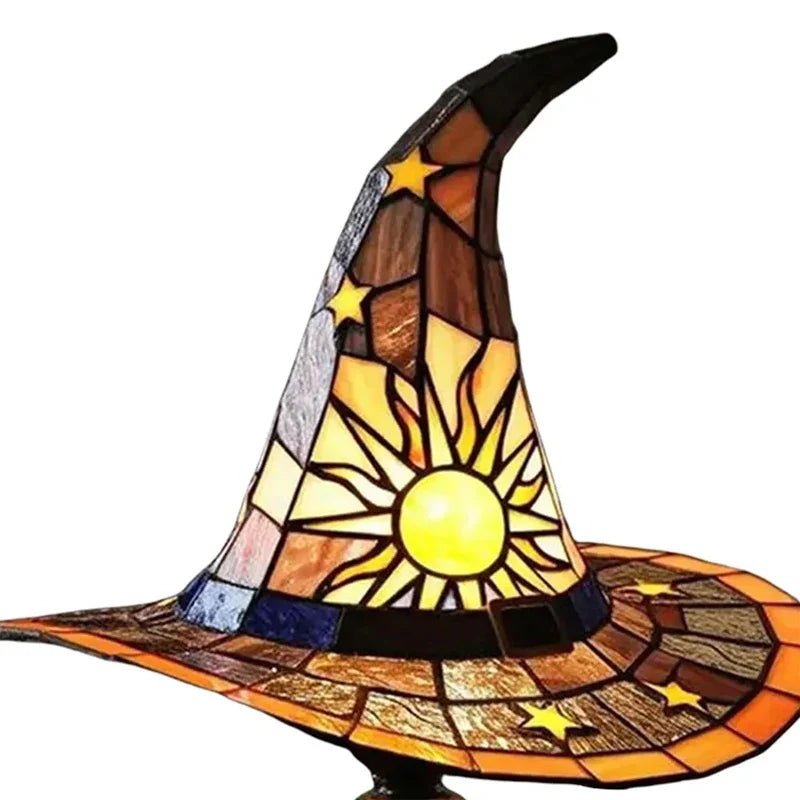 Premium Witch Hat Stained Glass Lamp – Magical Glow for Your Home - Che Cose Belle