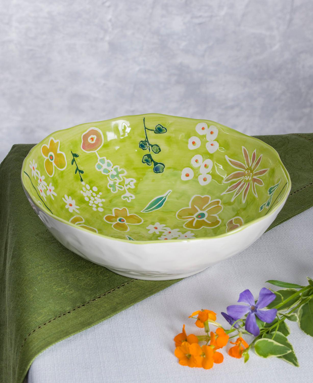Primavera Handpainted Stoneware All-Pourpose Bowl - Che Cose Belle