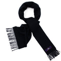 Prince of Scots Fringed Merino Wool Scarf - Navy - Che Cose Belle