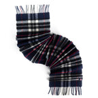 Prince of Scots Heritage Plaid Fringed Merino Wool Scarf (Cambridge Navy) - Che Cose Belle