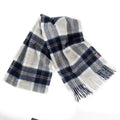 Prince of Scots Heritage Plaid Fringed Merino Wool Scarf - Sterling Silver - Che Cose Belle