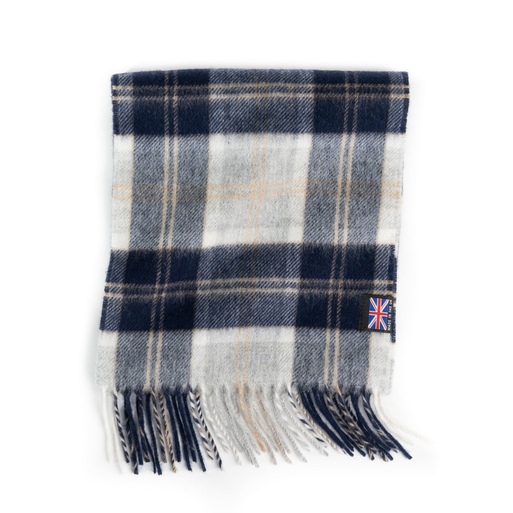 Prince of Scots Heritage Plaid Fringed Merino Wool Scarf - Sterling Silver - Che Cose Belle