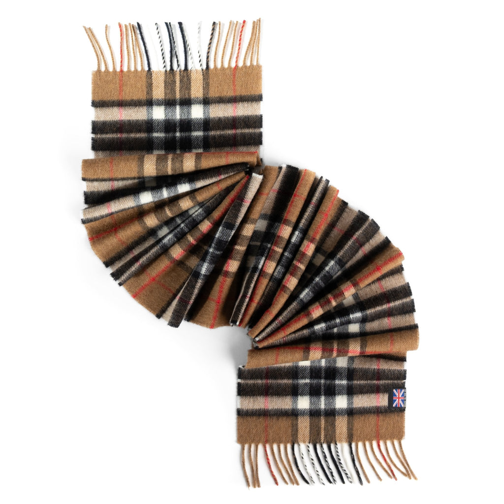 Prince of Scots Merino Lambswool Tartan Scarf (Thompson Camel) - Che Cose Belle