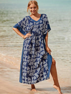 Printed Beach Cover-Up Maxi Dress ¨C Vacation Bikini Kimono, Sun Protection Long Dress - Che Cose Belle