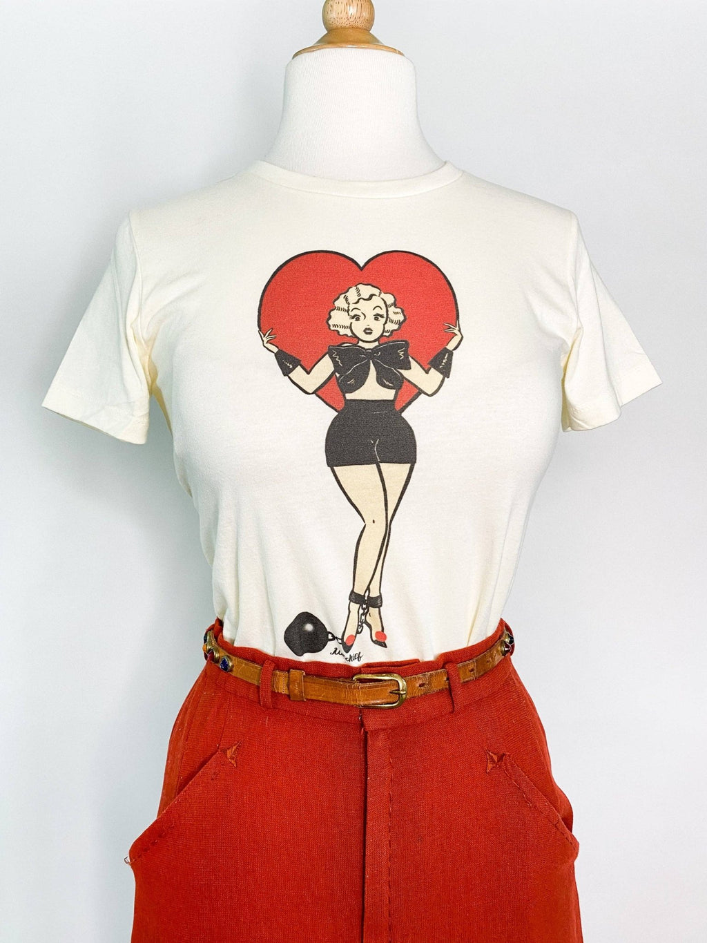 Prisoner of Love Fitted Tee in Ivory - X - LARGE - Che Cose Belle