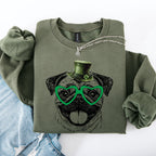 Pug, Adorable Dog, St Patrick's Day, Lucky, Irish Sweatshirt - Che Cose Belle