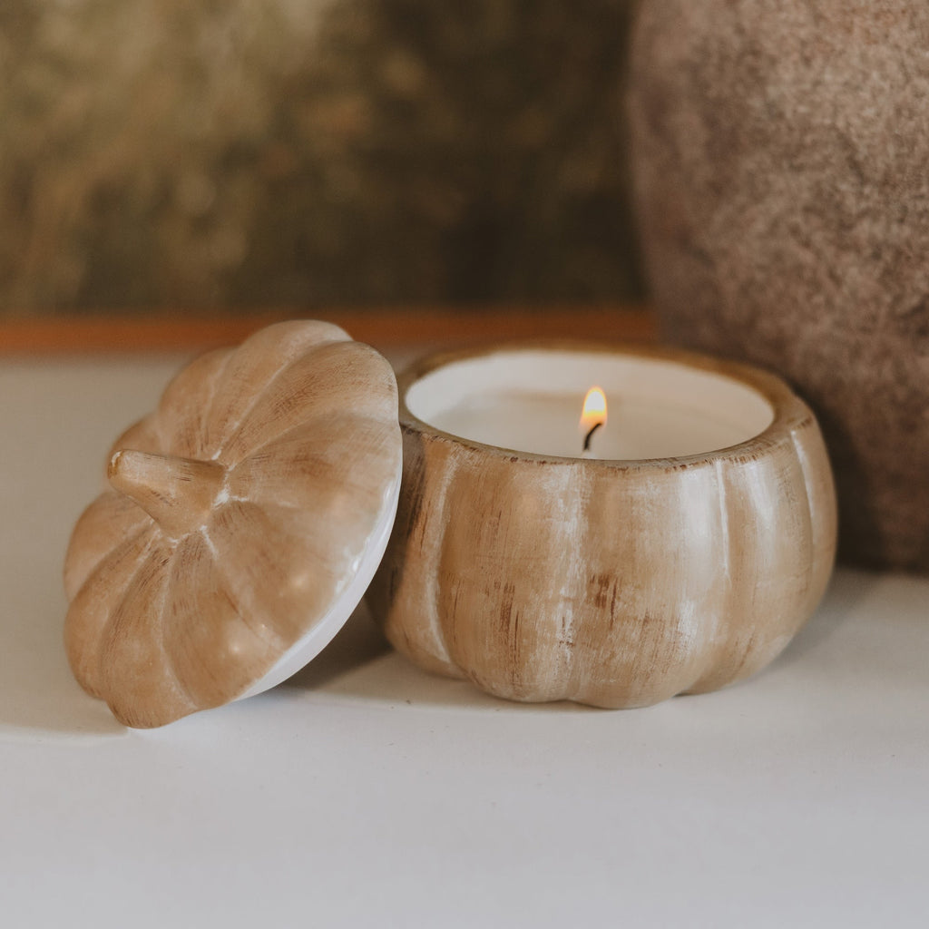 Pumpkin Spice Soy Candle - Ceramic Pumpkin Jar - 8 oz - Che Cose Belle