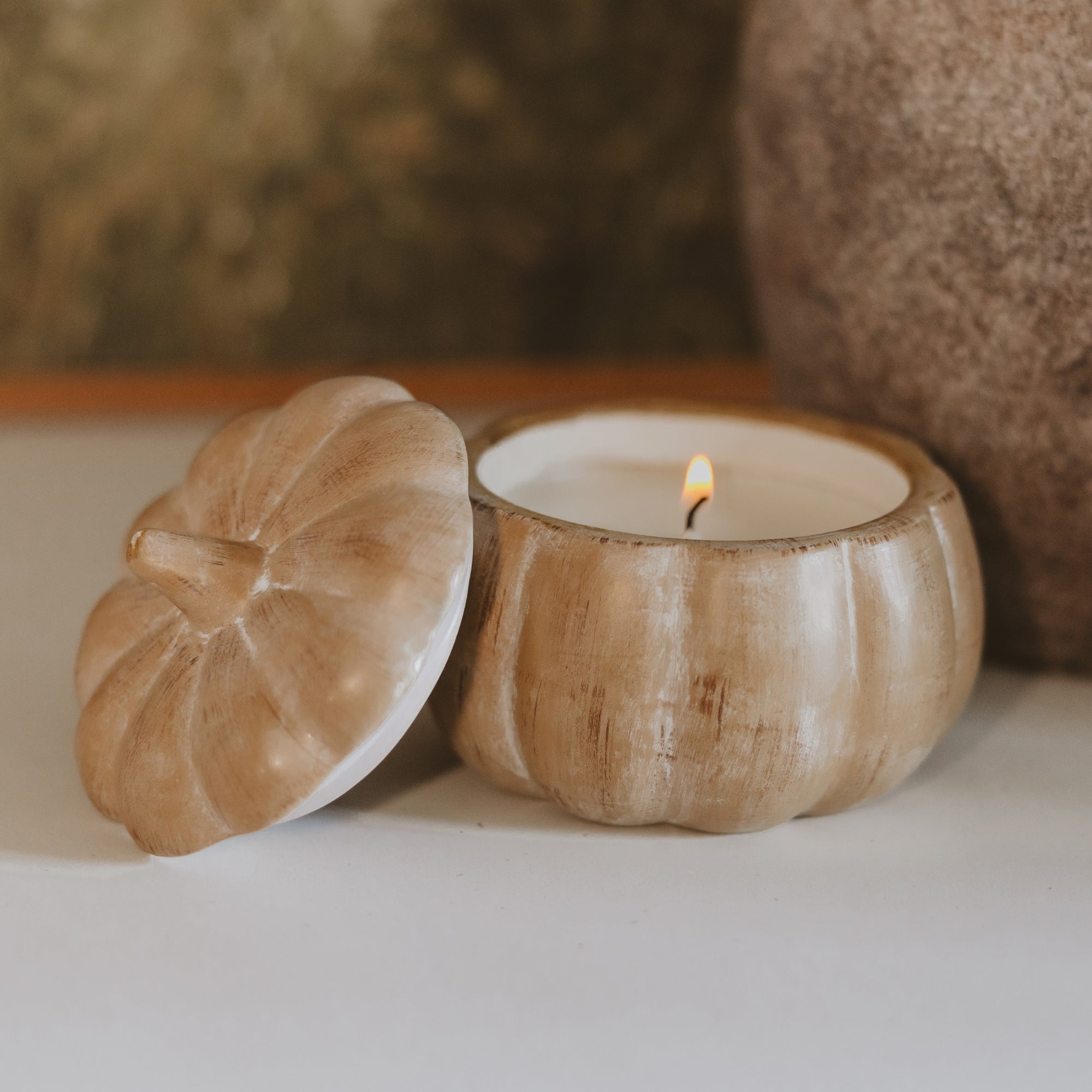 Pumpkin Spice Soy Candle - Ceramic Pumpkin Jar - 8 oz - Che Cose Belle