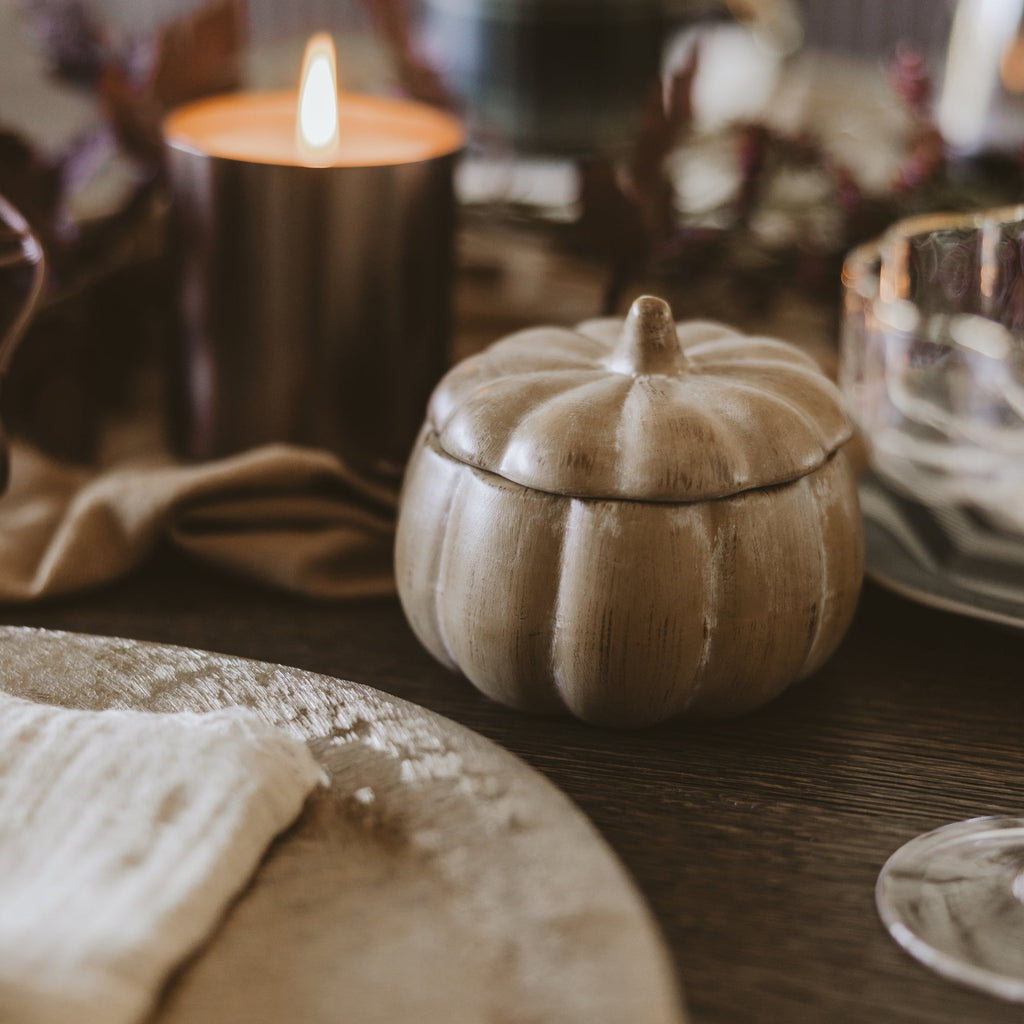 Pumpkin Spice Soy Candle - Ceramic Pumpkin Jar - 8 oz - Che Cose Belle