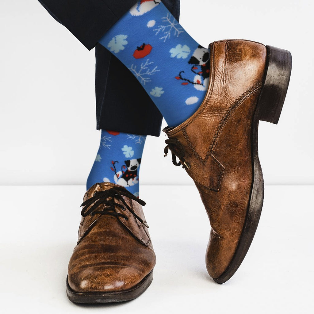 Puppy Dog Christmas Holiday Socks - Comfy Cotton for Men & Women - Che Cose Belle