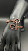 Pure copper Wire Wrapped Ankh Cuff Bracelet - Che Cose Belle