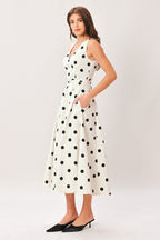 PURE POLKA WOVEN MIDI DRESS - Che Cose Belle