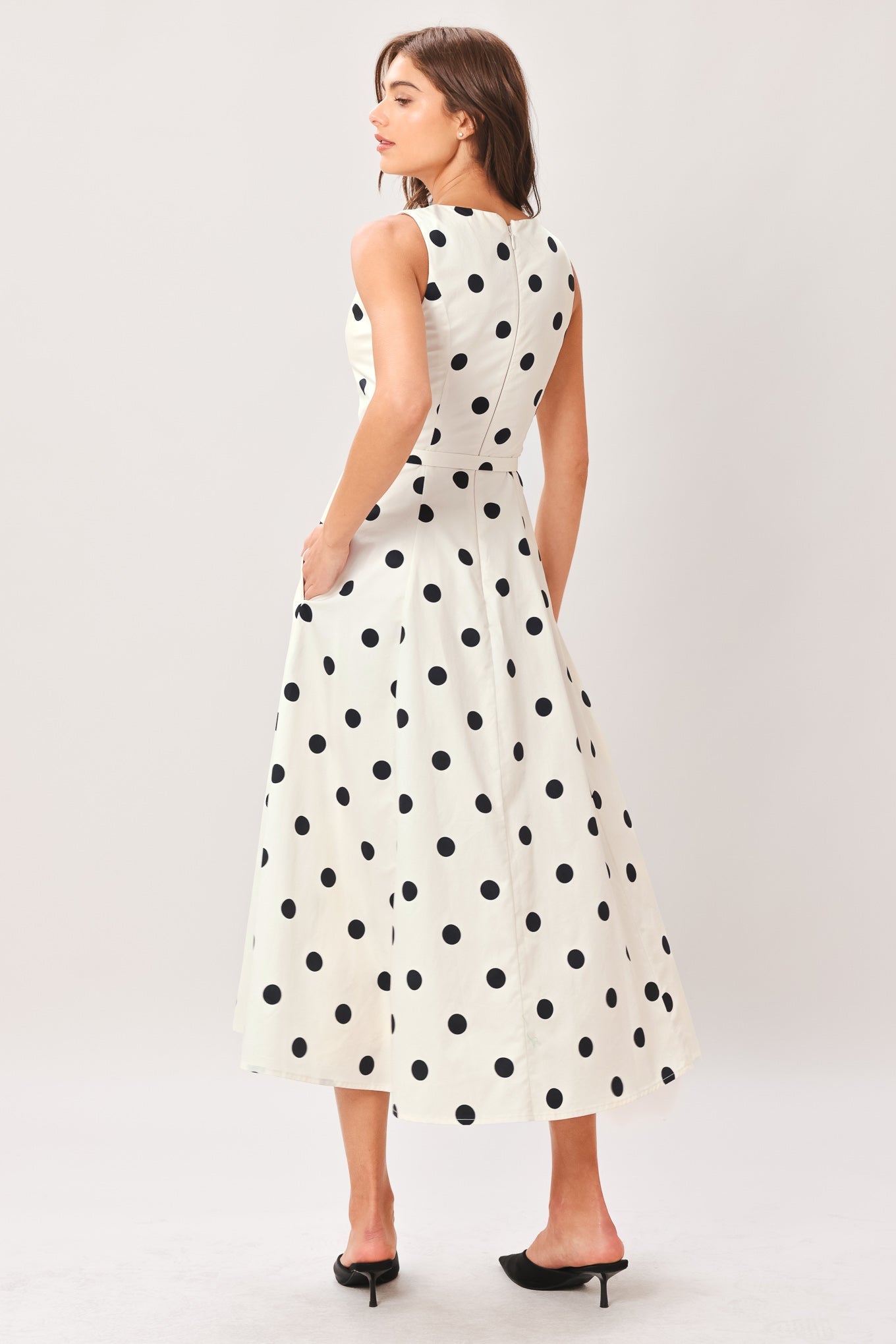 PURE POLKA WOVEN MIDI DRESS - Che Cose Belle