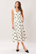 PURE POLKA WOVEN MIDI DRESS - Che Cose Belle