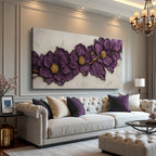Purple Flower Plaster Wall Art - Che Cose Belle
