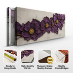 Purple Flower Plaster Wall Art - Che Cose Belle