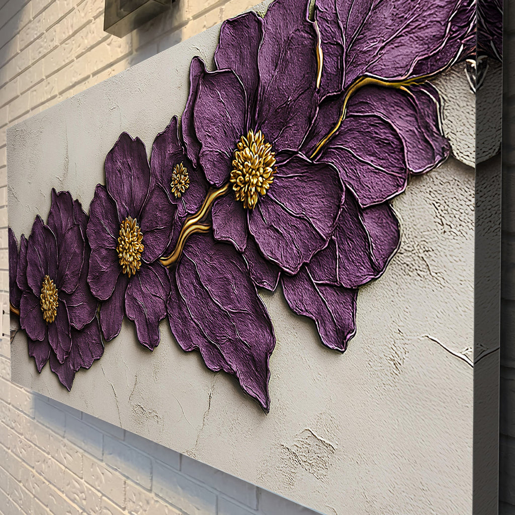 Purple Flower Plaster Wall Art - Che Cose Belle