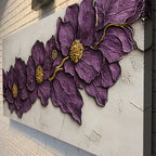 Purple Flower Plaster Wall Art - Che Cose Belle