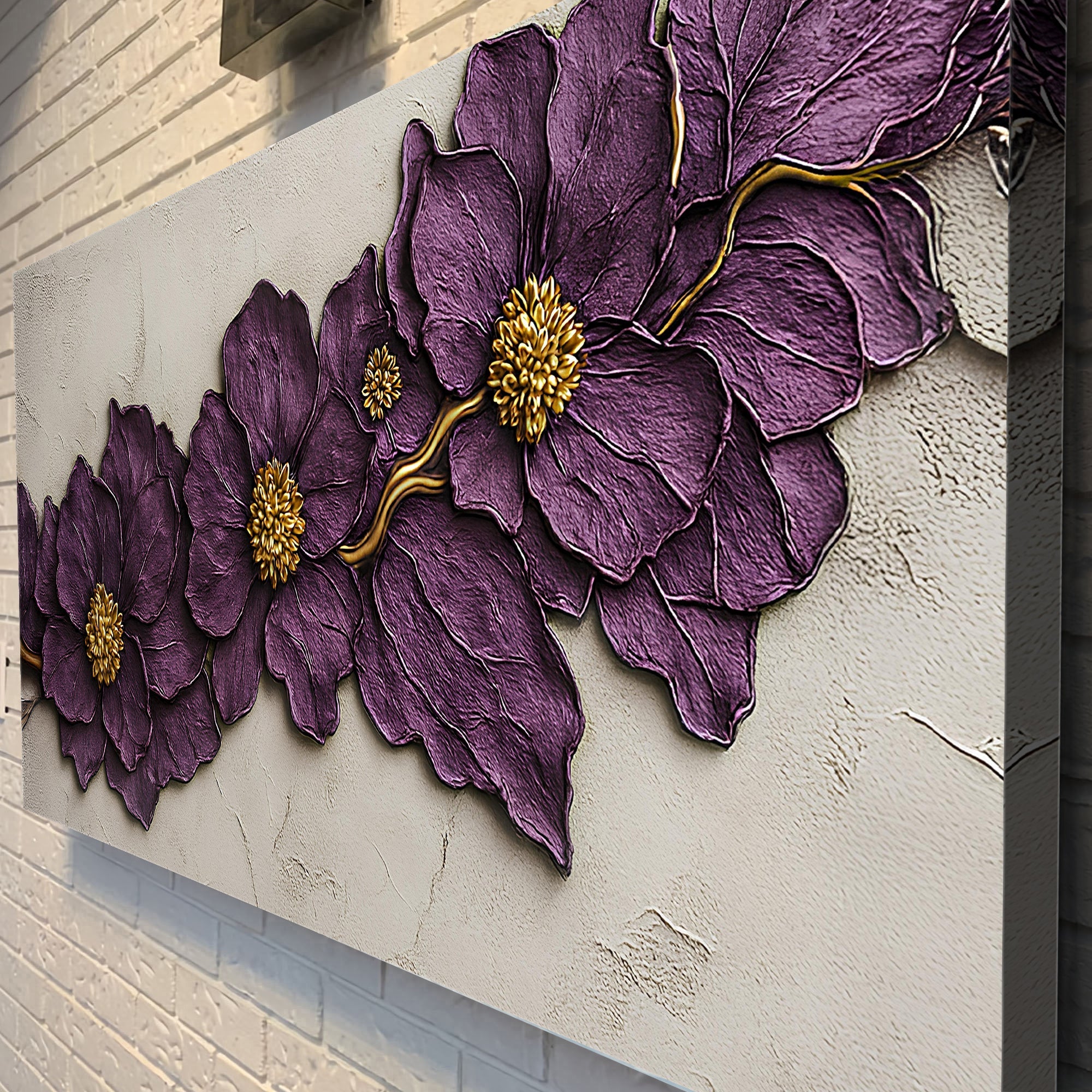 Purple Flower Plaster Wall Art - Che Cose Belle