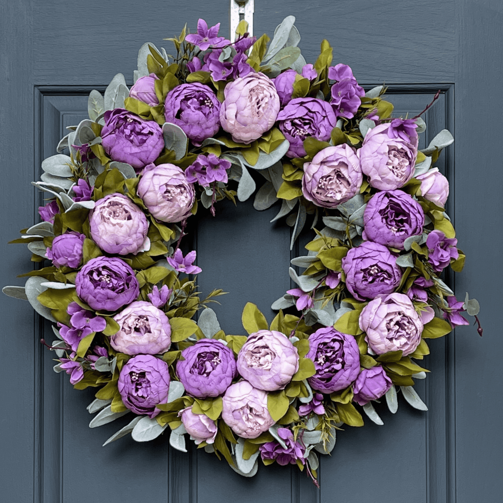 Purple Peony Spring Wreath - Che Cose Belle