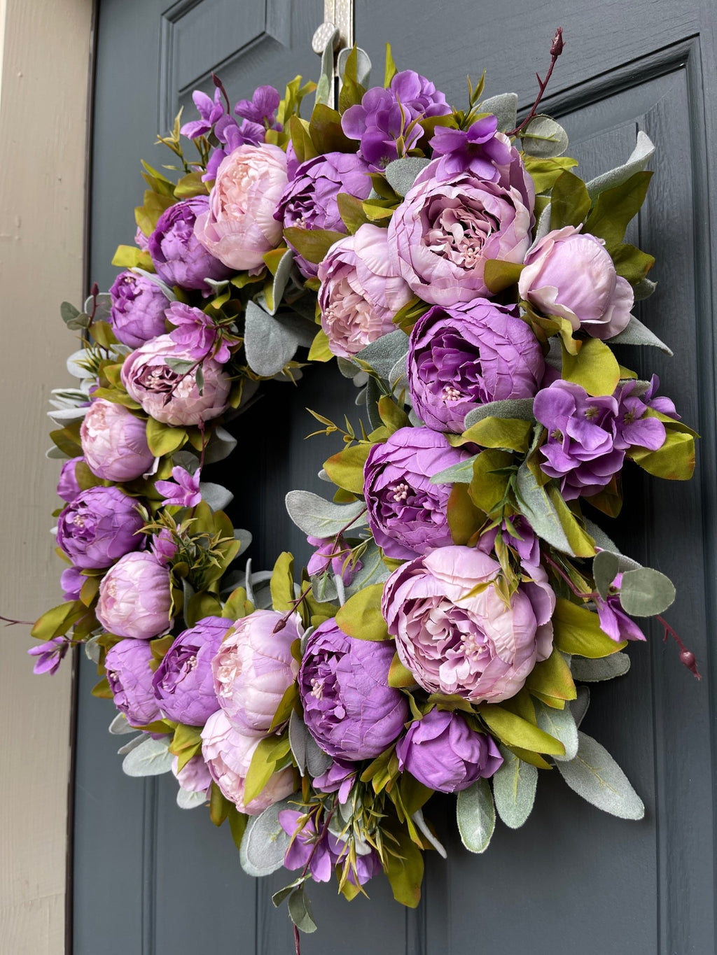 Purple Peony Spring Wreath - Che Cose Belle