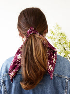 Purple Satin Scarf Scrunchie - Che Cose Belle