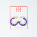 Purple with Pearls Hoop Earrings - Che Cose Belle
