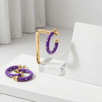 Purple with Pearls Hoop Earrings - Che Cose Belle