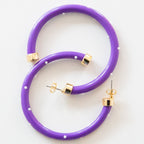 Purple with Pearls Hoop Earrings - Che Cose Belle