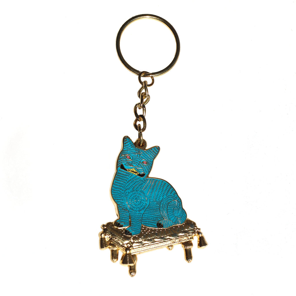 Purrquoise Cat Enamel Keychain - Che Cose Belle