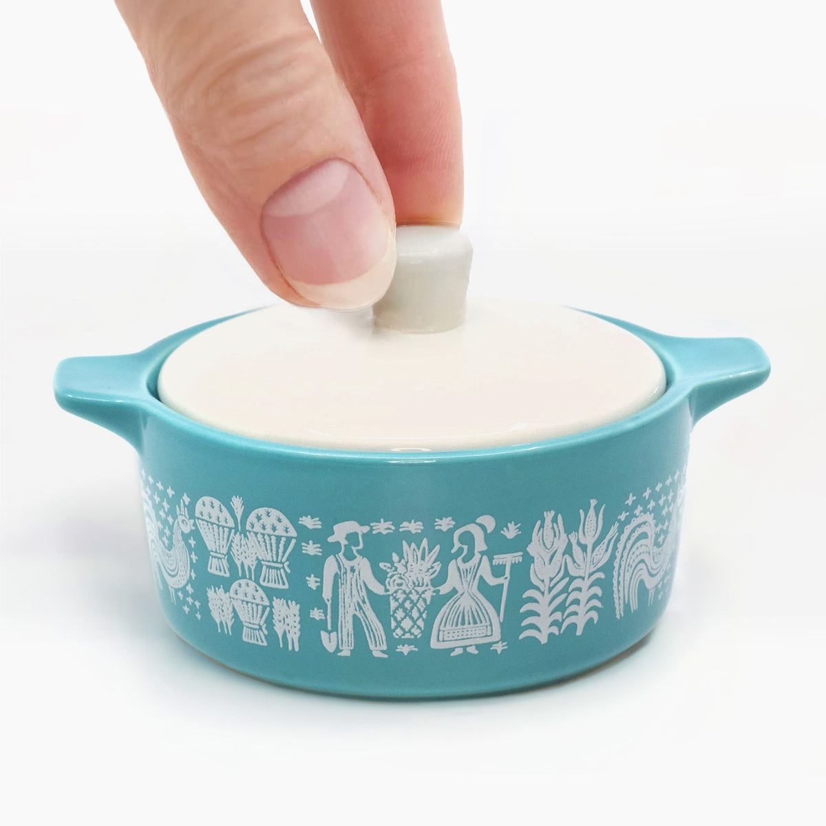 Pyrex-Inspired Butterprint Casserole Ceramic Trinket Box - Che Cose Belle