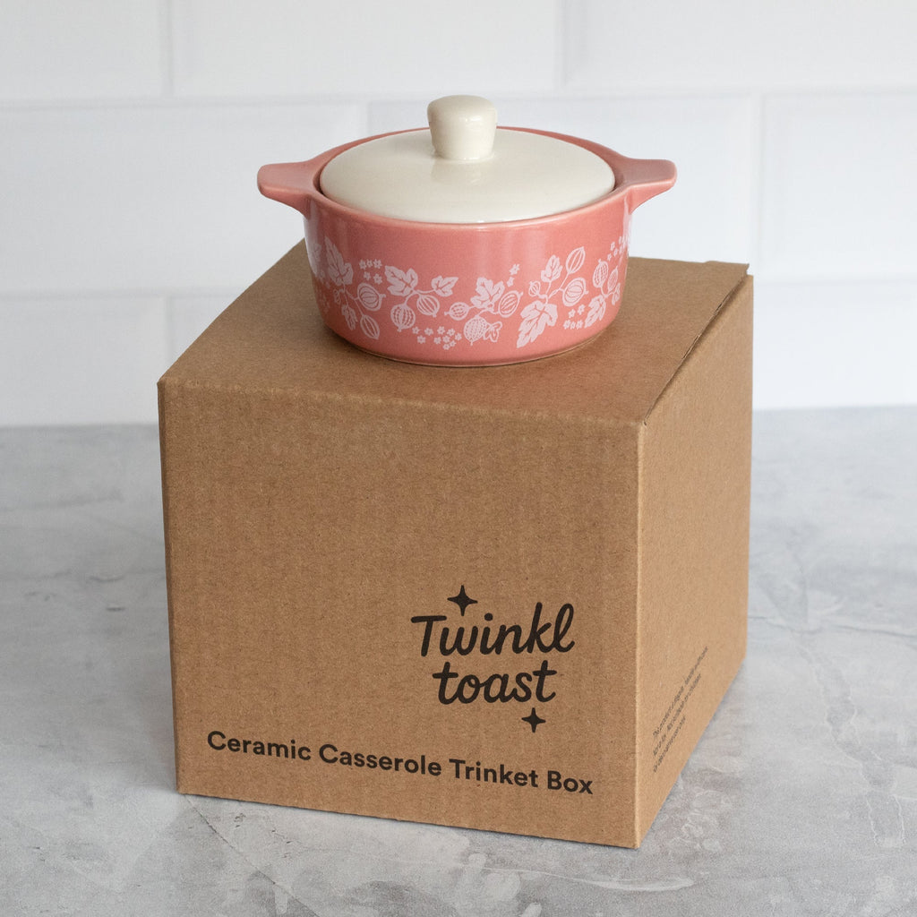 Pyrex-Inspired Gooseberry Casserole Ceramic Trinket Box - Che Cose Belle