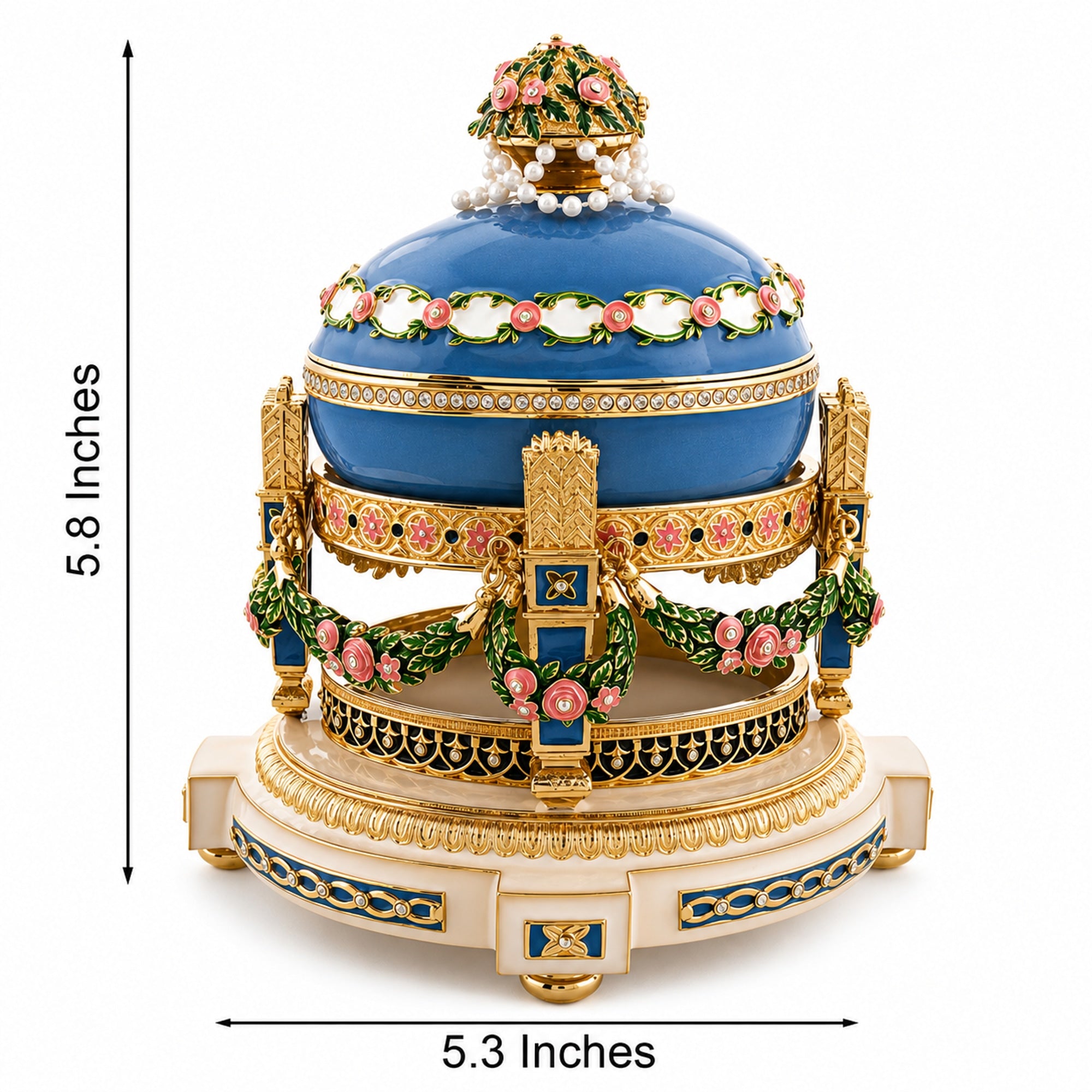 1907 Love Trophies Egg (Cradle with Garlands) Musical Royal Easter Egg